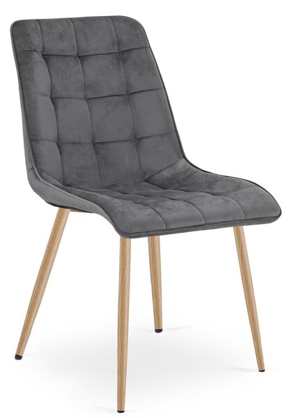 Blagovaonska stolica SPLIT VELVET, tamno siva