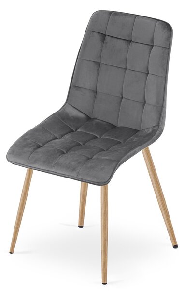 Blagovaonska stolica SPLIT VELVET, tamno siva