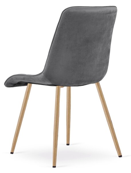 Blagovaonska stolica SPLIT VELVET, tamno siva