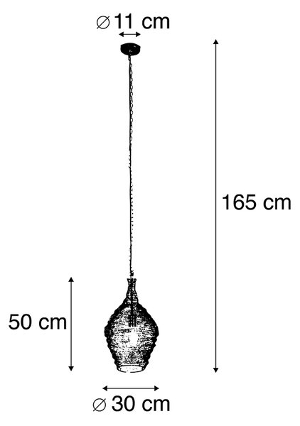 Orijentalna viseća lampa zlatna 30 cm - Nidum