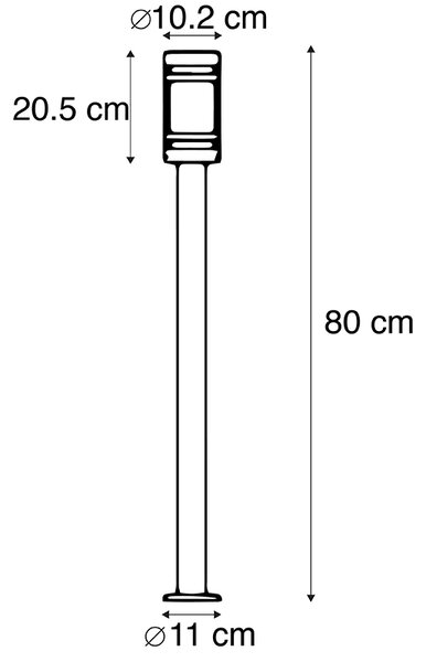 Moderna vanjska svjetiljka crna 80 cm IP44 - Gleam