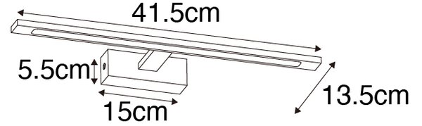 Moderna zidna svjetiljka crna 41,5 cm uključujući LED IP44 - Jerre