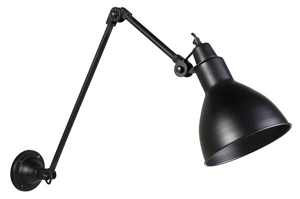 Industrijska zidna svjetiljka crna podesiva - Wye