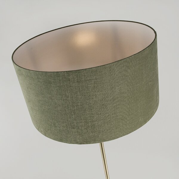 Podna lampa mesing s zelenim sjenilom 50 cm - Kaso