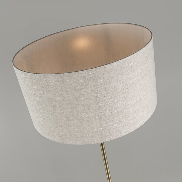 Podna lampa mesingana s sivim sjenilom 50 cm - Kaso