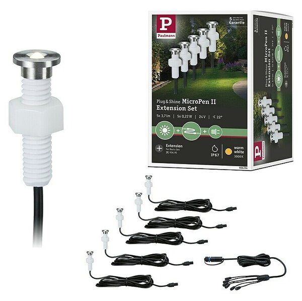 Paulmann Plug & Shine Set vrtnih LED spot svjetala (1,1 W, 24 V, IP67, Ø x V: 15 x 15 mm)