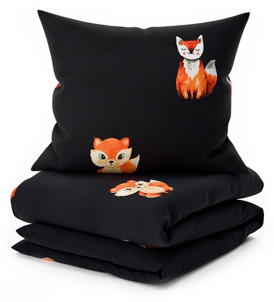 Posteljina od mikrovlakana FOXES crna Dimenzije posteljine: 2 kom 70 x 80 cm | 160 x 200 cm