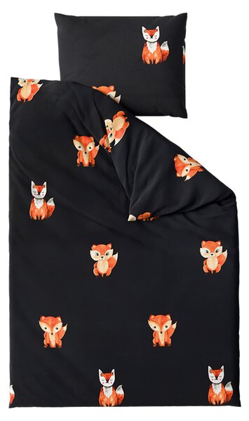 Posteljina od mikrovlakana FOXES crna Dimenzije posteljine: 2 kom 70 x 80 cm | 160 x 200 cm