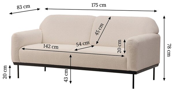 Krem dizajnerska sofa ANDERSON Baloo 2074