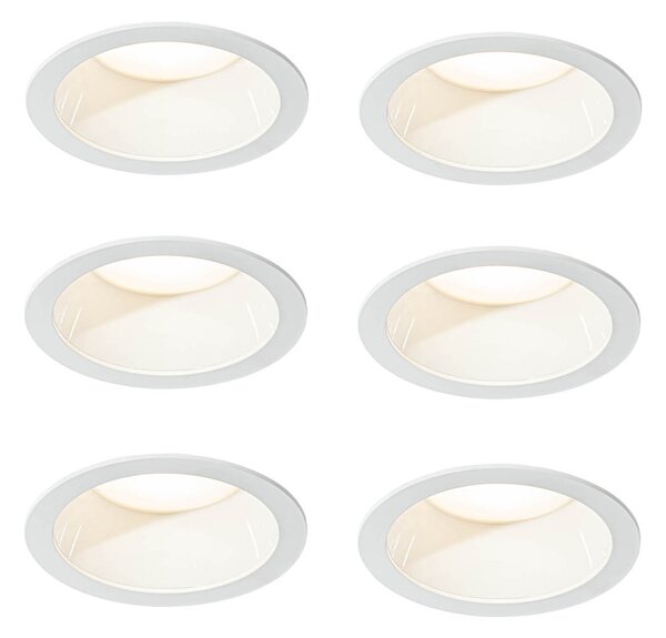 Set od 6 ugradbenih reflektora bijeli, uklj. LED 3000K-5000K - Elias
