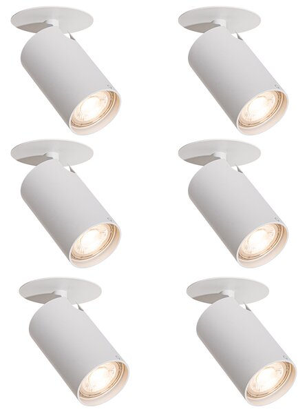 Set od 6 modernih ugradbenih reflektora bijeli GU10 50mm - Chels