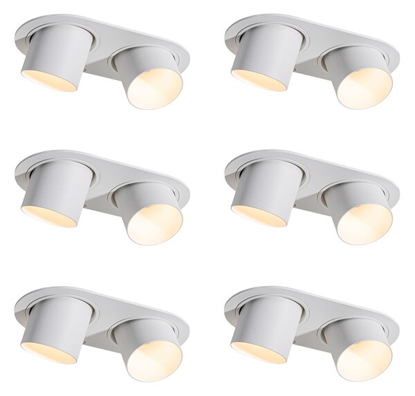 Set od 6 ugradbenih reflektora bijeli GU10 50mm 2-svjetla - Installa