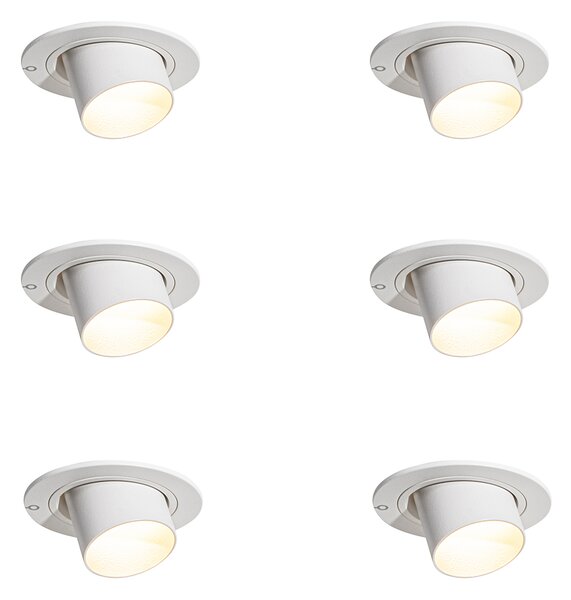Set od 6 ugradbenih reflektora bijeli GU10 35 mm okrugli nagibni - Installa