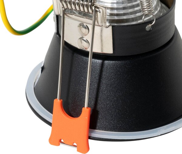 Set od 6 modernih ugradbenih reflektora crnih sa zlatnim GU10 50mm IP44 - Dept