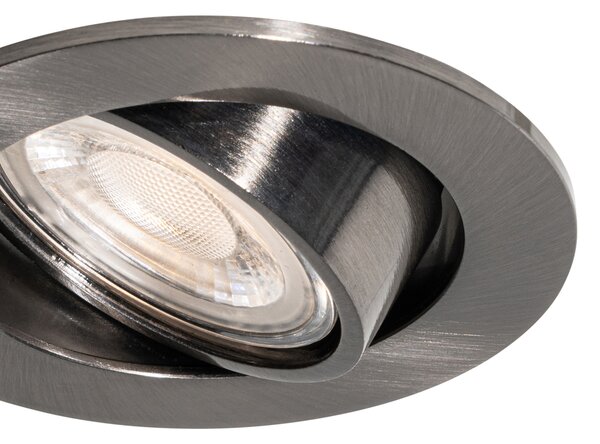 Set od 6 modernih ugradbenih reflektora boje metala GU10 50 mm okruglih podesivih - Cisco