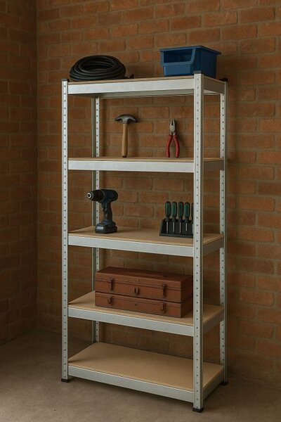 Stabilni metalni stalak za odlaganje sa 5 polica 180 x 90 x 40 cm