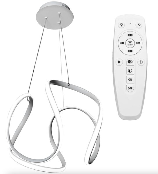 Elegantna moderna LED stropna svjetiljka s daljinskim upravljanjem krom