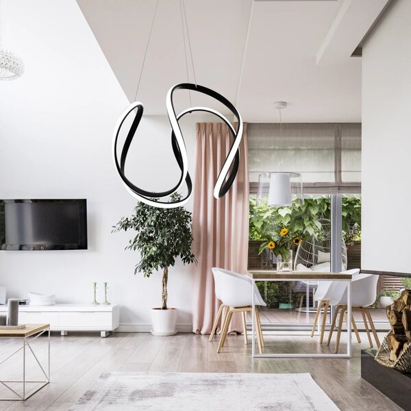 Elegantna moderna LED stropna svjetiljka s daljinskim upravljanjem krom