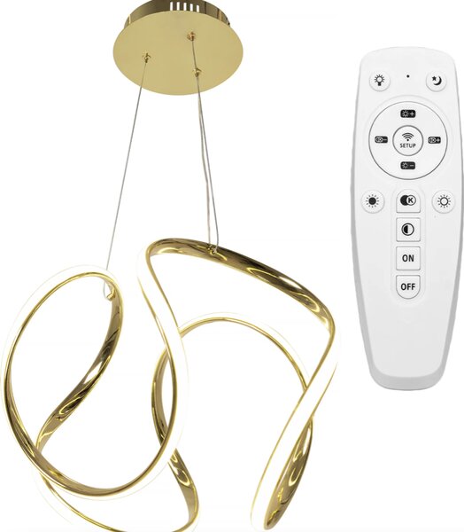 Elegantna moderna LED stropna svjetiljka s daljinskim upravljanjem krom