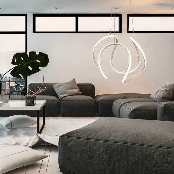 Elegantna moderna LED stropna svjetiljka s daljinskim upravljanjem krom