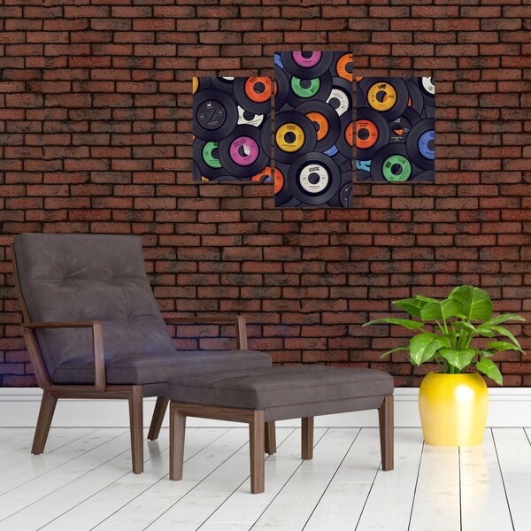 Slika - Glazbene gramofonske ploče (90x60 cm)