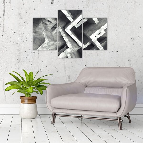 Apstraktna slika kockica (90x60 cm)