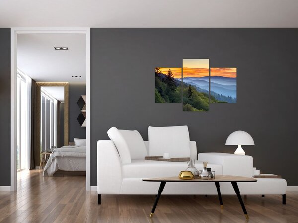 Slika - Crveni oblaci u planinama (90x60 cm)