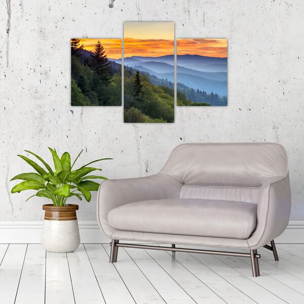 Slika - Crveni oblaci u planinama (90x60 cm)