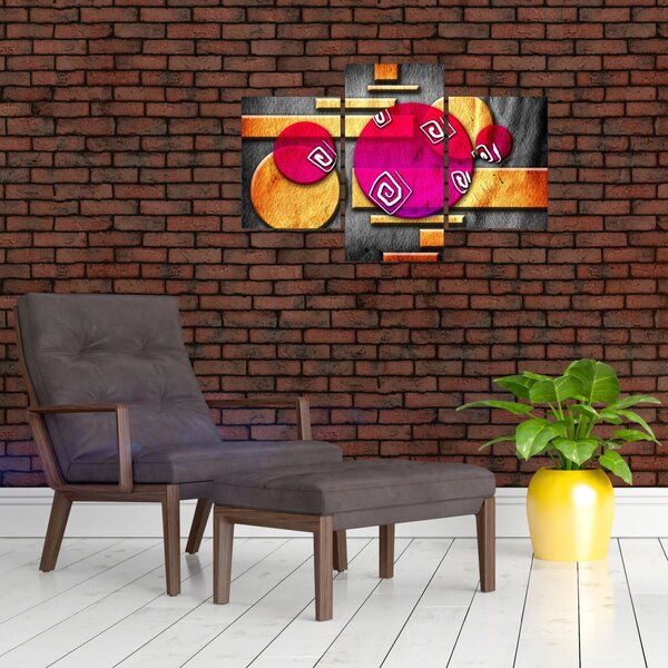 Apstraktna slika s povijesnim simbolima (90x60 cm)