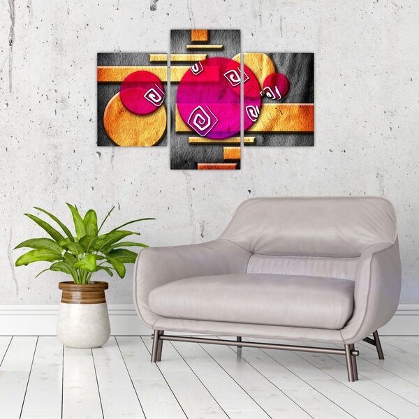 Apstraktna slika s povijesnim simbolima (90x60 cm)