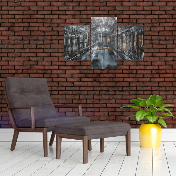 Slika interijera stare zgrade (90x60 cm)
