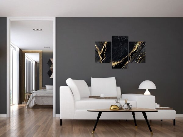 Slika zlatne apstrakcije (90x60 cm)