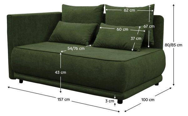Sofa Lestat (zelena) (L)