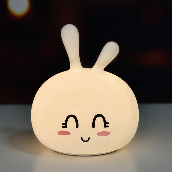 Rabbit&Friends mekana noćna svjetiljka Zeko USB - bijela, 7 boja