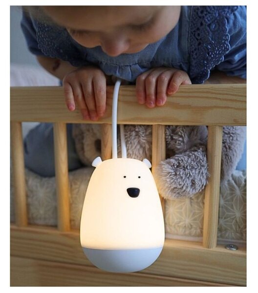 Rabbit&Friends mekana noćna svjetiljka za objesiti Medo USB‑C + daljinski - bijela