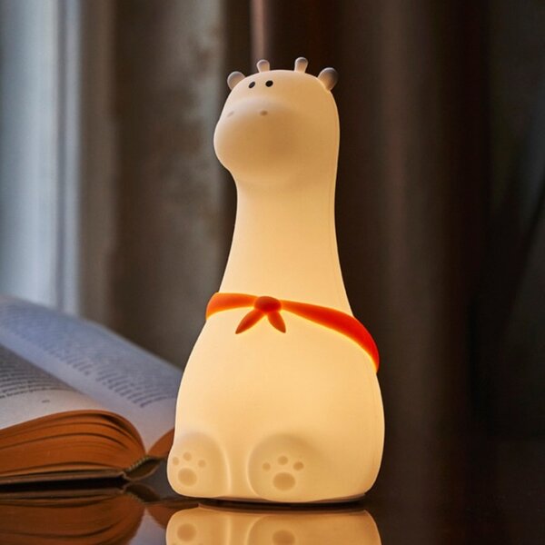 Rabbit&Friends mekana noćna svjetiljka Žirafa USB - bijela, višebojno svjetlo