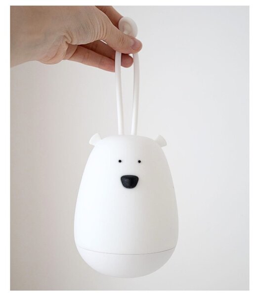 Rabbit&Friends mekana noćna svjetiljka za objesiti Medo USB‑C + daljinski - bijela