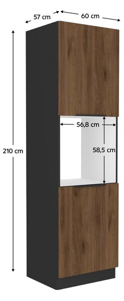 Zondo.hr Ormarić za pećnicu Monzesa 60 DP-210 2F (crna + orah okapi). 1119613