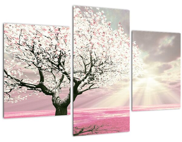 Ružičasta slika stabla (90x60 cm)