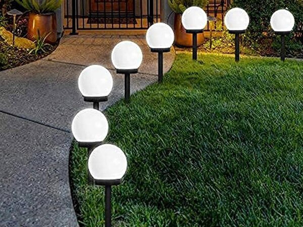Postavite 4 okrugle LED svjetiljke solarnog poda 36 cm
