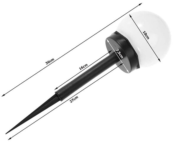 Postavite 4 okrugle LED svjetiljke solarnog poda 36 cm