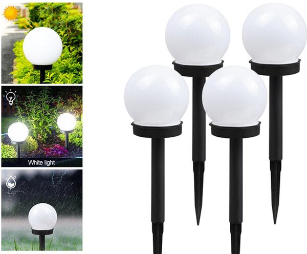 Postavite 4 okrugle LED svjetiljke solarnog poda 36 cm