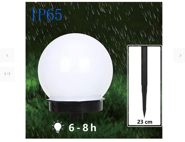 Postavite 4 okrugle LED svjetiljke solarnog poda 36 cm