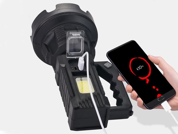 ACA. Punjenje 100W LED Cree XHP50 reflektor reflektora ručne svjetiljke USB PowerBank + Statu