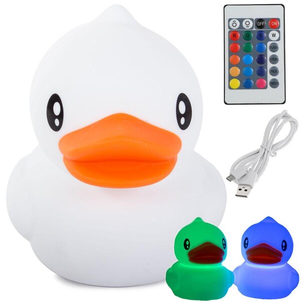 Led rgb akumulatorska mehka otroška lučka touch 1200mah usb račka + daljinec - verk group