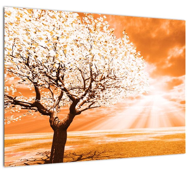 Narančasta slika stabla (70x50 cm)