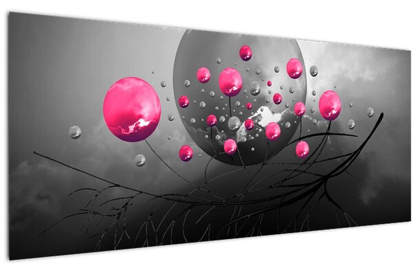 Slika ružičastih apstraktnih kugli (120x50 cm)