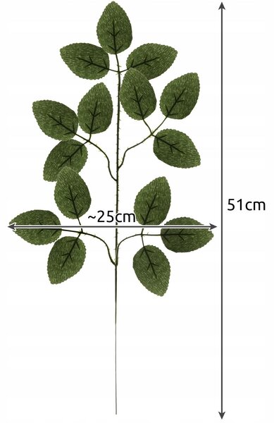 Postavite 12 umjetnih listova ruža 47 cm