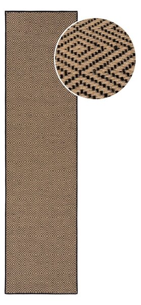 Crna/u prirodnoj boji jutena staza za stepenice 60x800 cm Diamond – Flair Rugs