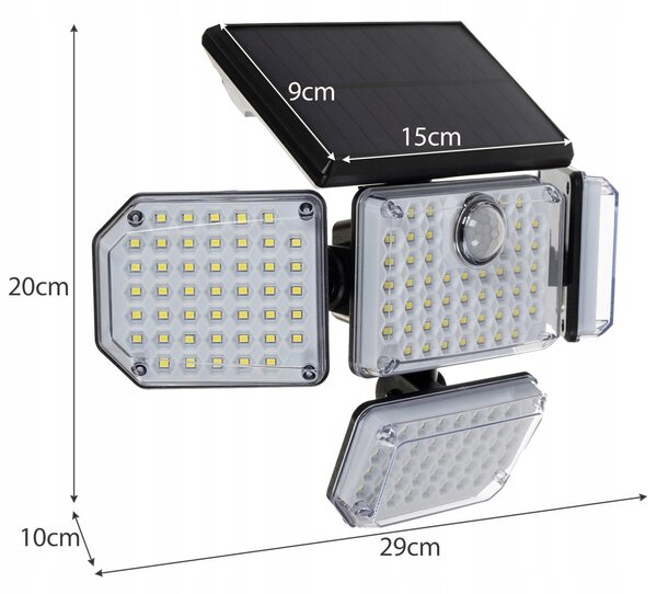 LED SMD 171 Solarna svjetiljka sa senzorom pokreta 2400mah IP65